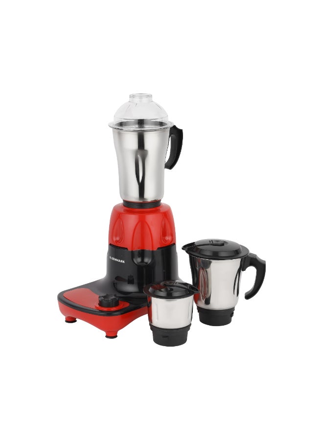 Olsenmark 3 IN 1 Mixer Grinder Juicer, 750W Powerful Motor with Stainless Steel Jars and Blades, Unbreakable Polycarbonate Jar Caps 0 L 750 W OMSB2426K Red/Black/Silver - Image 1