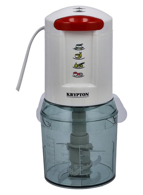 Compact Multipurpose Chopper, Double Blade Assembly/ Suitable for Chopping and Mincing Vegetables, Fruits, Meat, Onion, Ice, etc./ Stainless Steel Blades for Fast and Effective Operation 500 ml 500 W KNMC6278N Clear/White/Red
