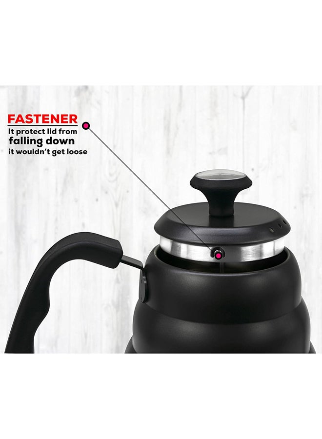 MIBRU Coffee Kettle With Thermometer Drip V60 Pour Over Coffee Gooseneck Thin Spout Works On Stovetop Black 1200ml - Image 5