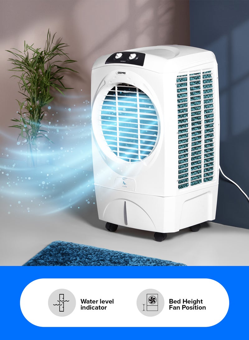GEEPAS 45L Air Cooler 3 Wind Speed and Humidifies Dry Air | Faster Cooling With Low Energy Consumption, Inverter Compatible And Portable| Honey Comb Pads 150W Perfect For Home And Office | 2 Years Warranty 45 L 150 W GAC9603S White - Image 5