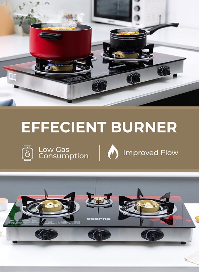 GEEPAS 3-Burner Gas Cooker Size GGC31012 Black/multi color - Image 5