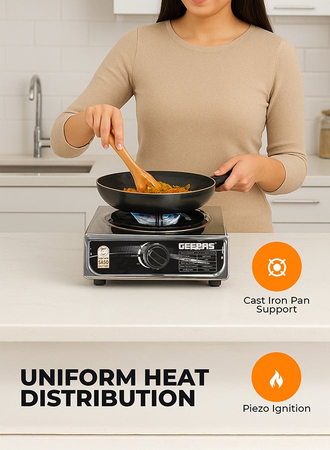 GEEPAS Easy Control Knob & Anti Skid Base Cooking Burner GGC31015 Silver - Image 3
