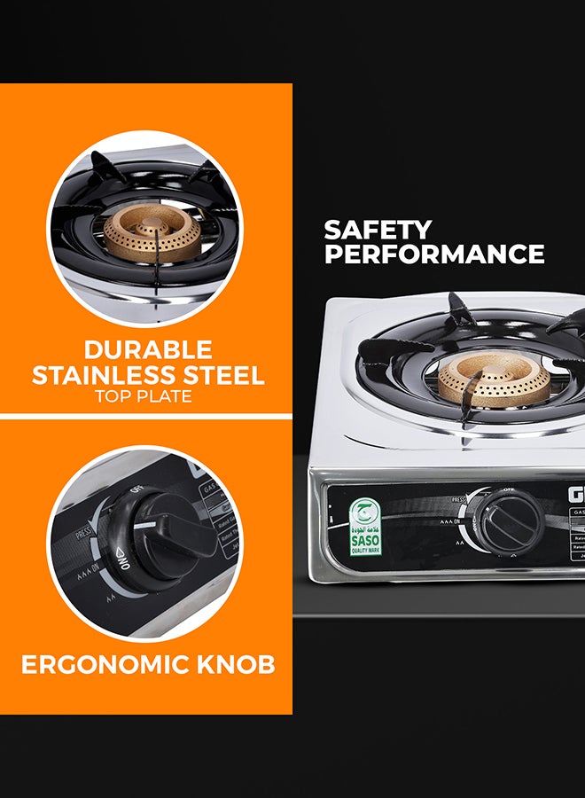 GEEPAS Easy Control Knob & Anti Skid Base Cooking Burner GGC31015 Silver - Image 4