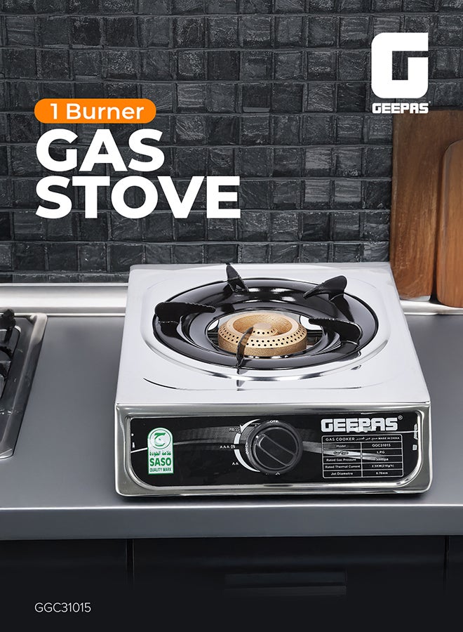 GEEPAS Easy Control Knob & Anti Skid Base Cooking Burner GGC31015 Silver - Image 2