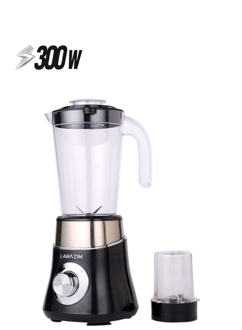 LAWAZIM 2-In-1 Two Speed Food Blender 0 L 300 W 05-2103-02-WH White/Clear/Gold  - Image 1