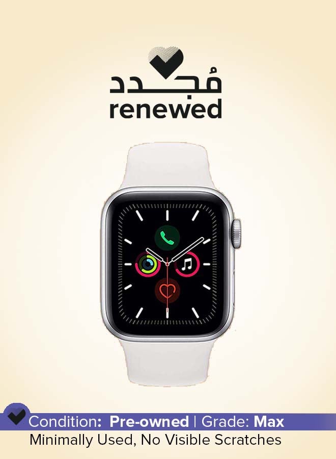 Apple Renewed - Watch Series 5-44mm GPS + Cellular Silver Aluminium Case With White Sport Band  - Image 1