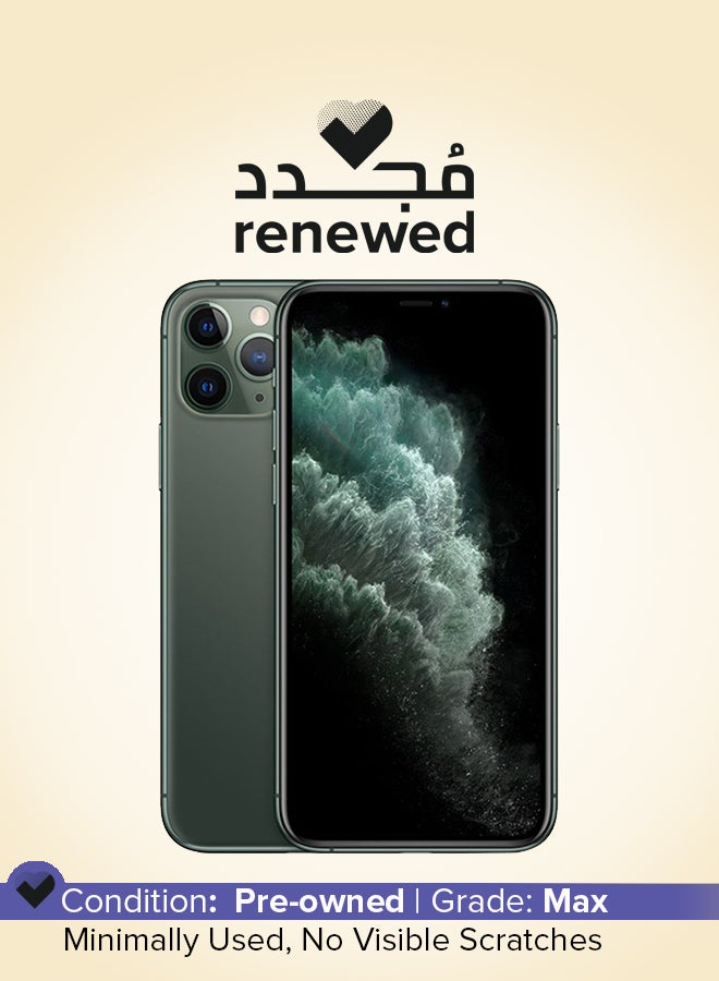ابل  مُجدد - هاتف آيفون 11 برو مع تطبيق فيس تايم بذاكرة داخلية سعة 64 جيجابايت ويدعم تقنية 4G LTE بلون أخضر ميدنايت - نسخة الإمارات العربية المتحدة - Image 1