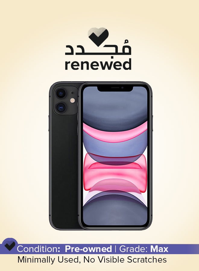 Apple - Renewed - iPhone 11 64GB Black 4G With Facetime - International Version - Image 1