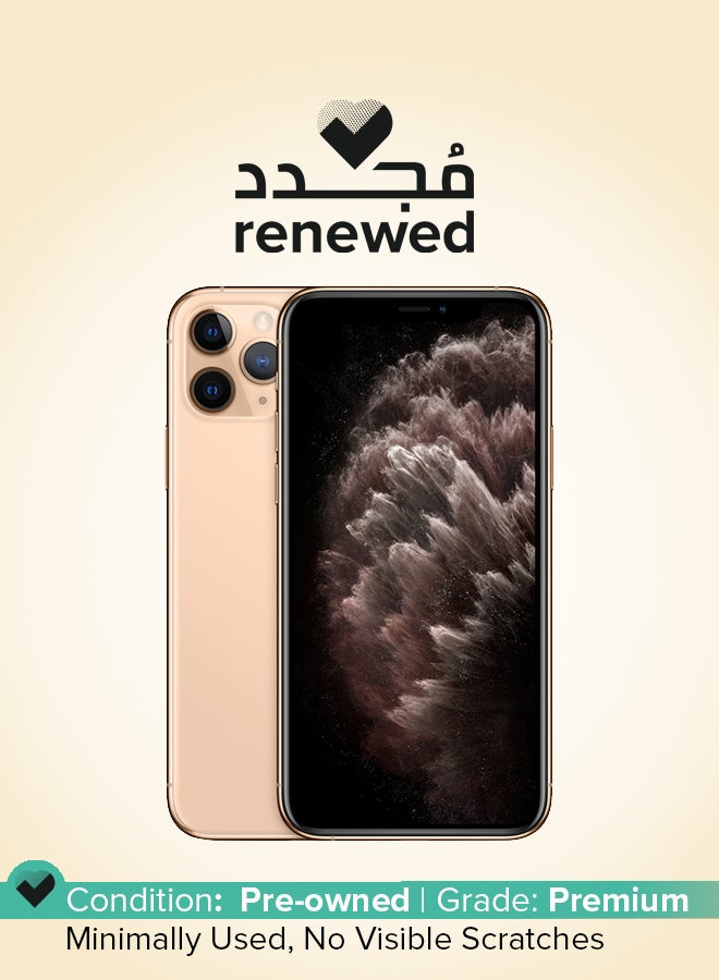 ابل  مُجدد آيفون 11 برو ماكس مع تطبيق فيس تايم وذاكرة داخلية 64 جيجابايت ويدعم تقنية 4G LTE ولون ذهبي - Image 1