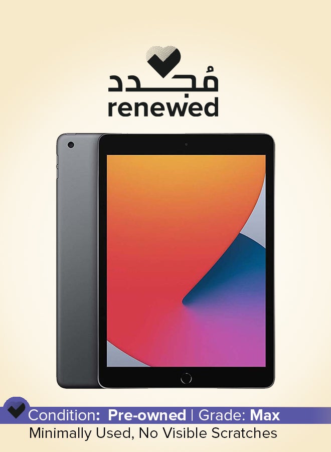 ابل  Renewed - iPad 2020 (8th Gen) 10.2-Inch 128GB LTE Space Grey - International Version - Image 1