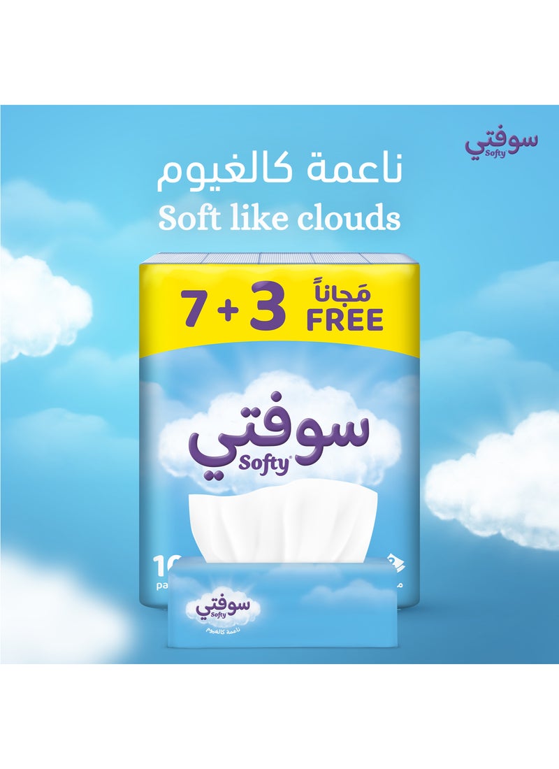 softy Facial Tissue 130 Sheets Pack of 10 White - Image 3
