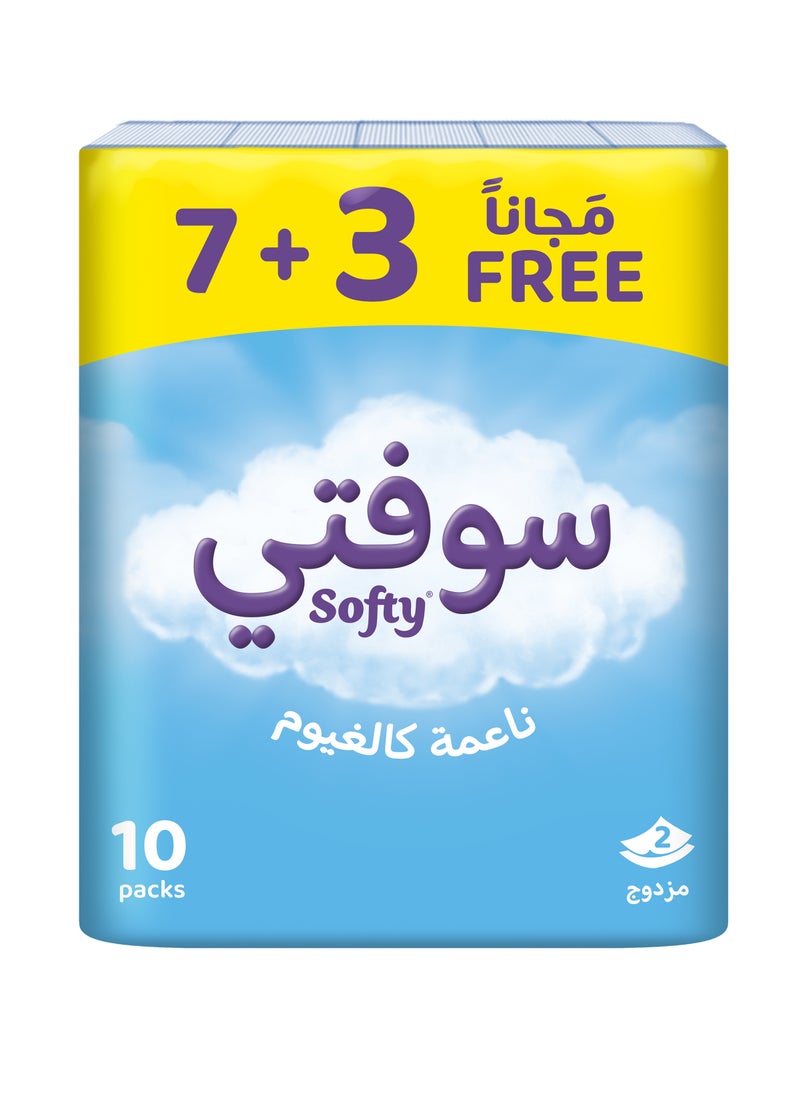 softy Facial Tissue 130 Sheets Pack of 10 White - Image 1