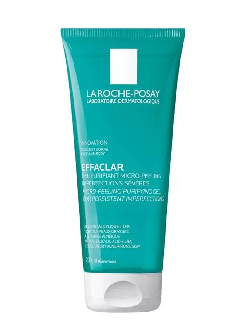 LA ROCHE-POSAY Effaclar Micropeeling Purifying Gel With 2% Salicylic Acid For LHA 200ml - Image 1