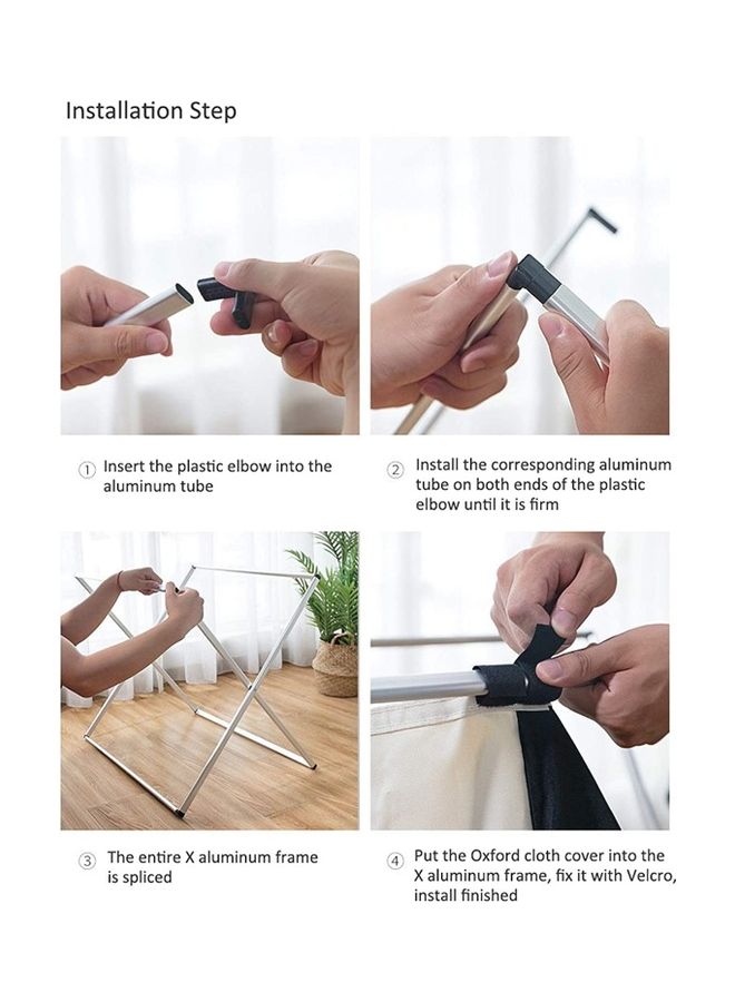 سلة غسيل من 3 أقسام أسود/ أبيض/ رمادي 137لترات - Image 4