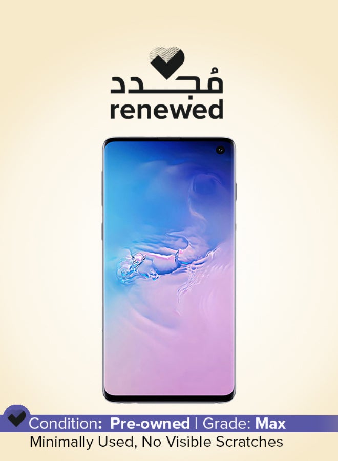 سامسونج مُجدد - موبايل جالاكسي S10 بذاكرة داخلية 128 جيجابايت ويدعم تقنية 4G LTE بلون أزرق زجاجي - Image 1