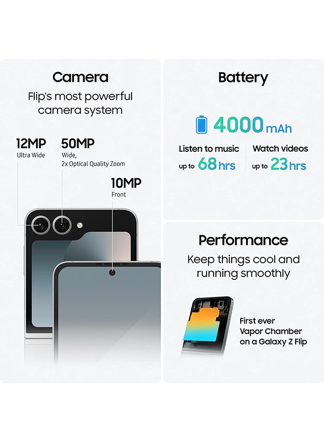 Samsung Renewed - Galaxy Z Flip 6 Dual SIM Silver Shadow 12GB RAM 256GB 5G - International Version - Image 5