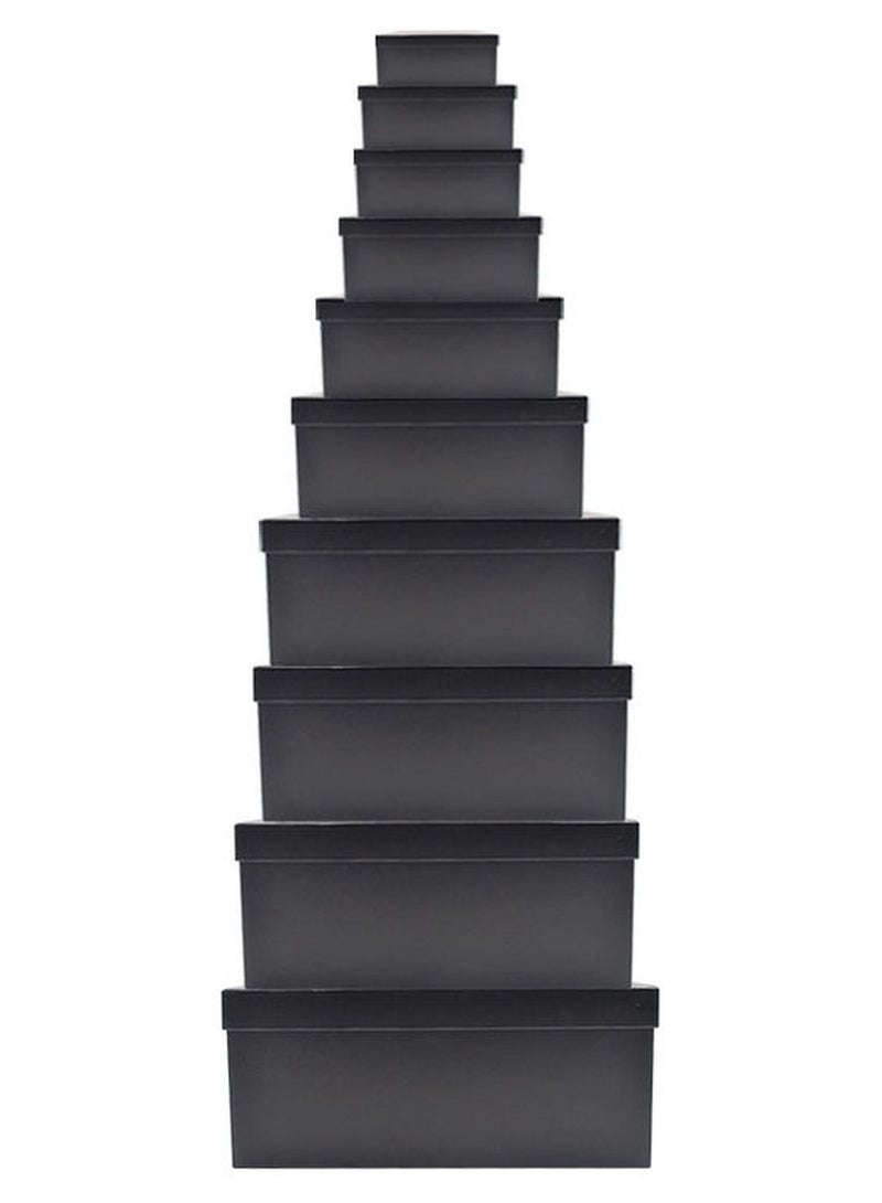 كريتيف طقم صناديق هدايا مع أغطية مكون من 10 قطع أسود - Image 1