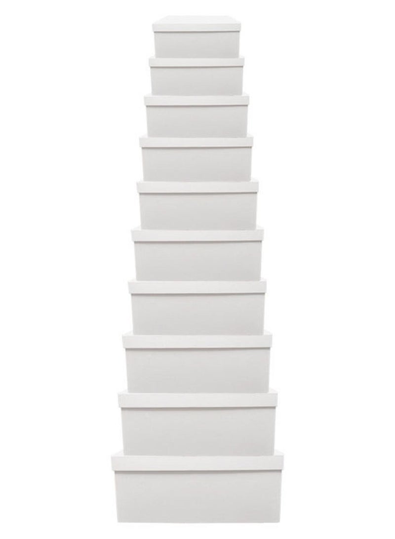 كريتيف طقم صناديق هدايا مع أغطية مكون من 10 قطع. أبيض - Image 1