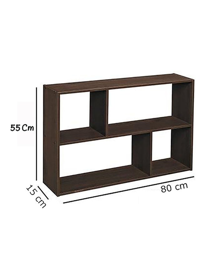 MODERN HOME Wall Mounted Bookcase Brown 80x55x15cm - Image 4