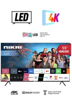 نيكاي سلسلة تلفزيونات بلاتينية ذكية بتقنية UHD LED WebOS مقاس 55 بوصة، جهاز تحكم عن بعد سحري، تصميم شاشة سينمائية بدقة 4K Ultra HDR، صوت دولبي، تحكم صوتي ذكي، تطبيقات YouTube، Netflix، Shahid NIK55MEU4STN/ NIK55MEU4ST رمادي NIK55MEU4STN/ NIK55MEU4ST رمادي  - Image 1
