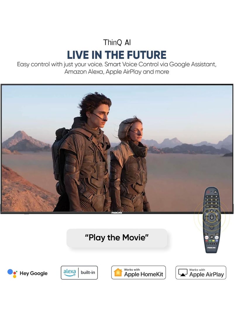 NIKAI - 58 Inch 4K UHD Smart TV | WebOS | Platinum Series | Magic Remote | Cinema Screen Design | 4K Ultra HDR | Dolby Audio | Smart Voice Control | YouTube | Netflix | Shahid - NIK60MEU4STN Grey - Image 1