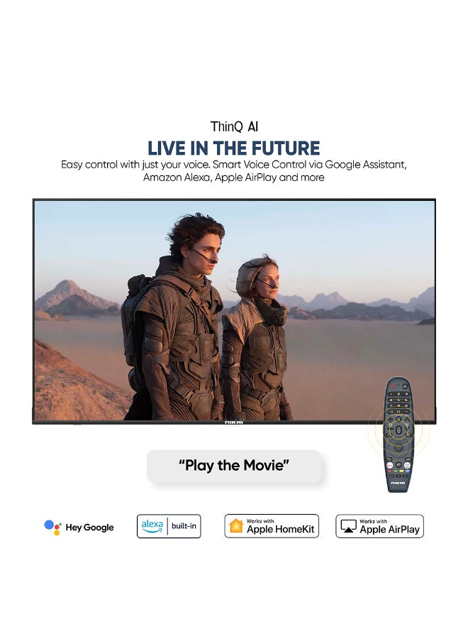 65 Inch UHD LED WebOS Smart Tv Platinum Series, Magic Remote, Cinema Screen Design 4K Ultra HDR, Dolby Audio, Smart Voice Control, Apps YouTube, Netflix, Shahid, 60Hz, 2 Year Warranty, NIK65MEU4STN Grey image 9