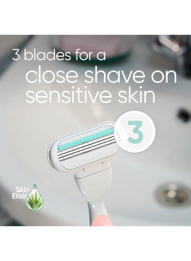 Venus - Smooth Sensitive Razor Handle With 2 Blade Refills Pink - Image 1