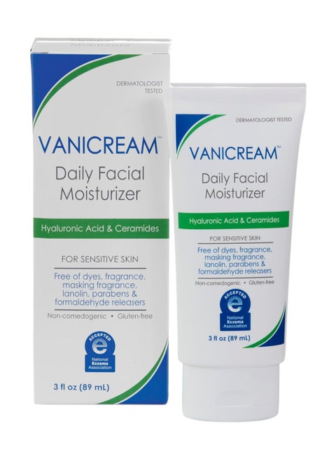 Daily Facial Moisturizer For Sensitive Skin, 3 Fl Oz Packaging May Vary White