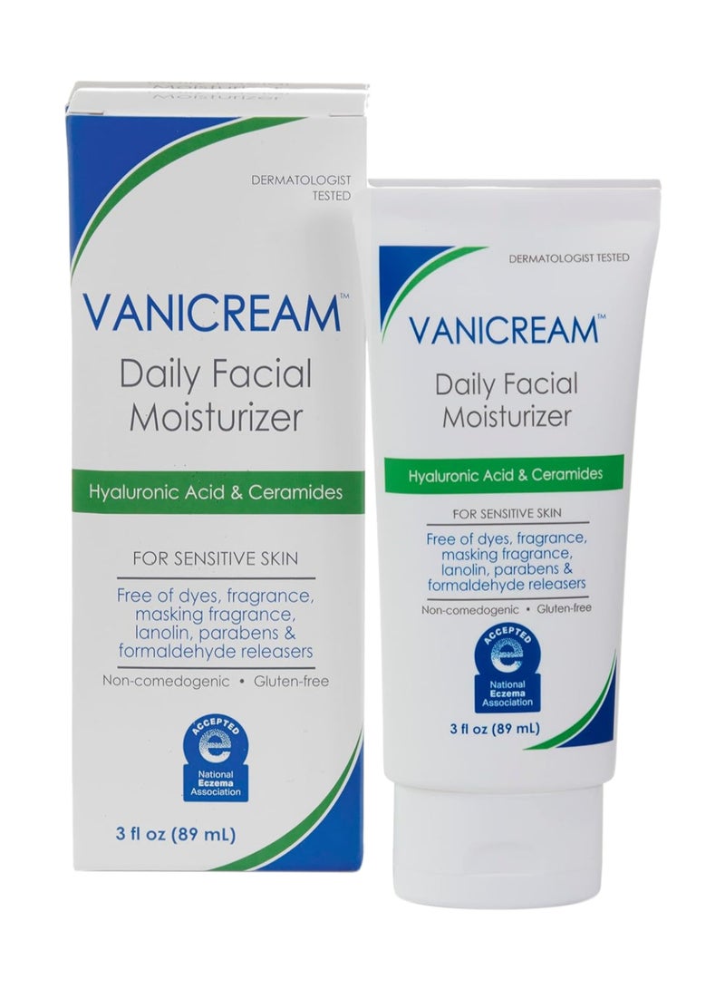 فانيكريم مرطب للوجه بخلاصة حمض الهيالورونيك للبشرة الحساسة أبيض - Image 1