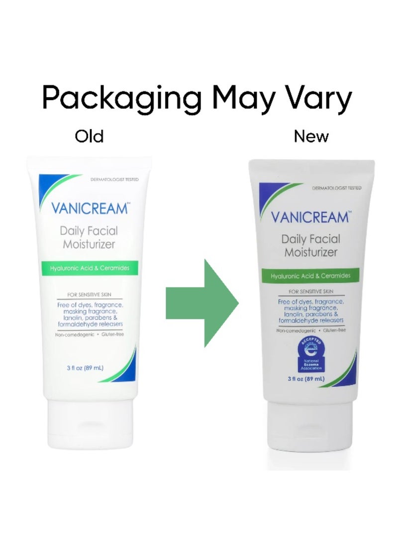 فانيكريم مرطب للوجه بخلاصة حمض الهيالورونيك للبشرة الحساسة أبيض - Image 2