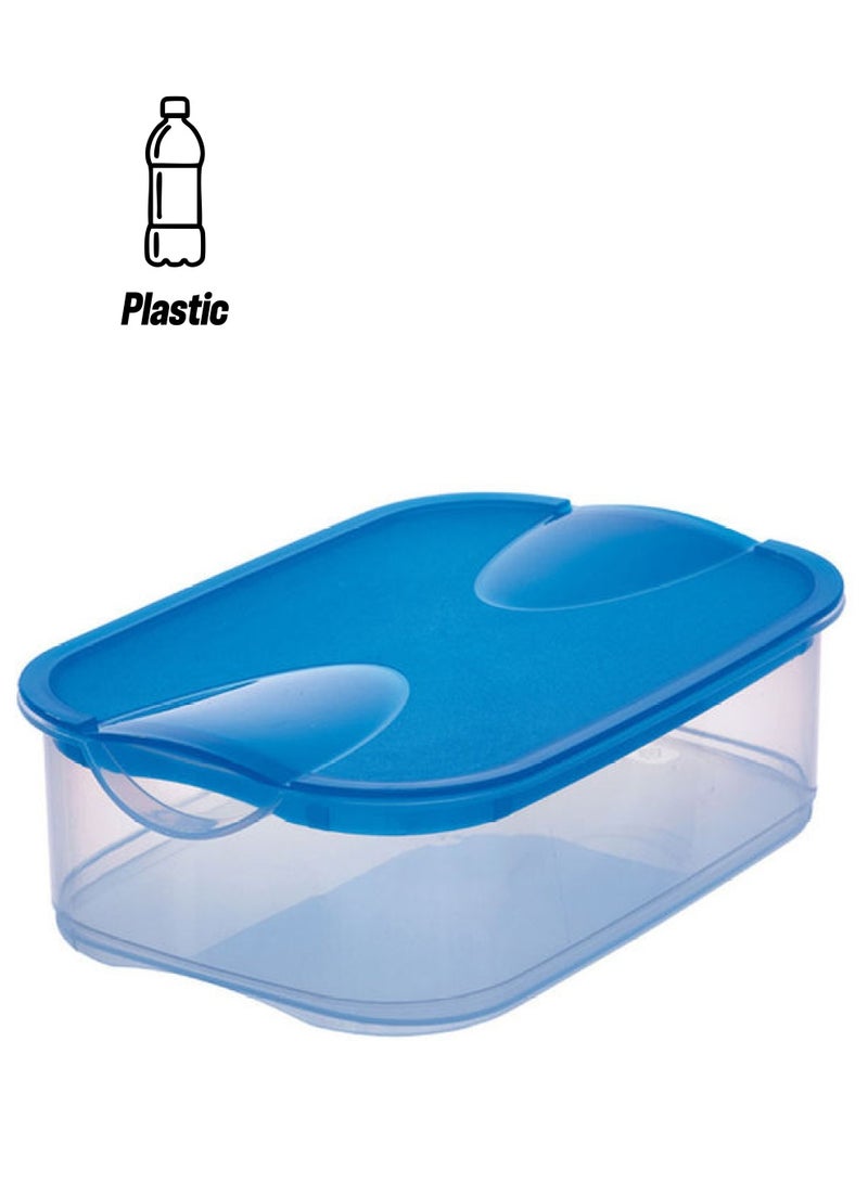 Fridge Box with Cover Blue/Clear 23 x 15.5 x 7cm