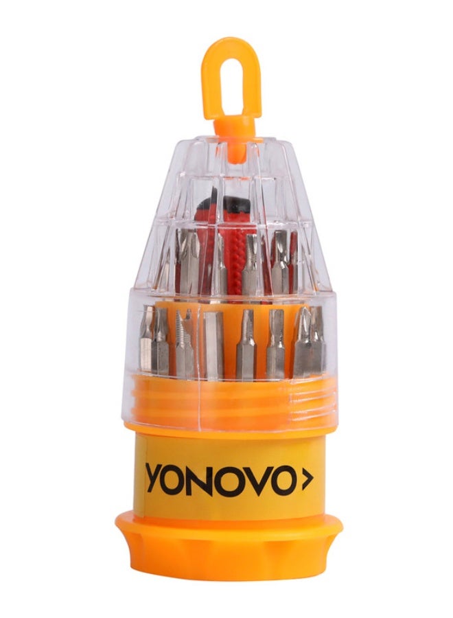 Yonovo Precision Screwdriver Set - 34 Piece - Rust-Proof Screwdrivers with Non-Slip Handle and Compact Portable Hand Tool Kit - Ideal for Electronics, Glasses, Watches, Phones, and DIY Repairs Yellow  - Image 1