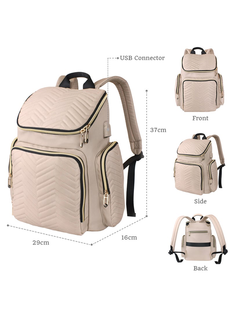 Little Story - Georgia Diaper Bag Wt Changing Pad And Stroller Hooks - Ivory - Image 1
