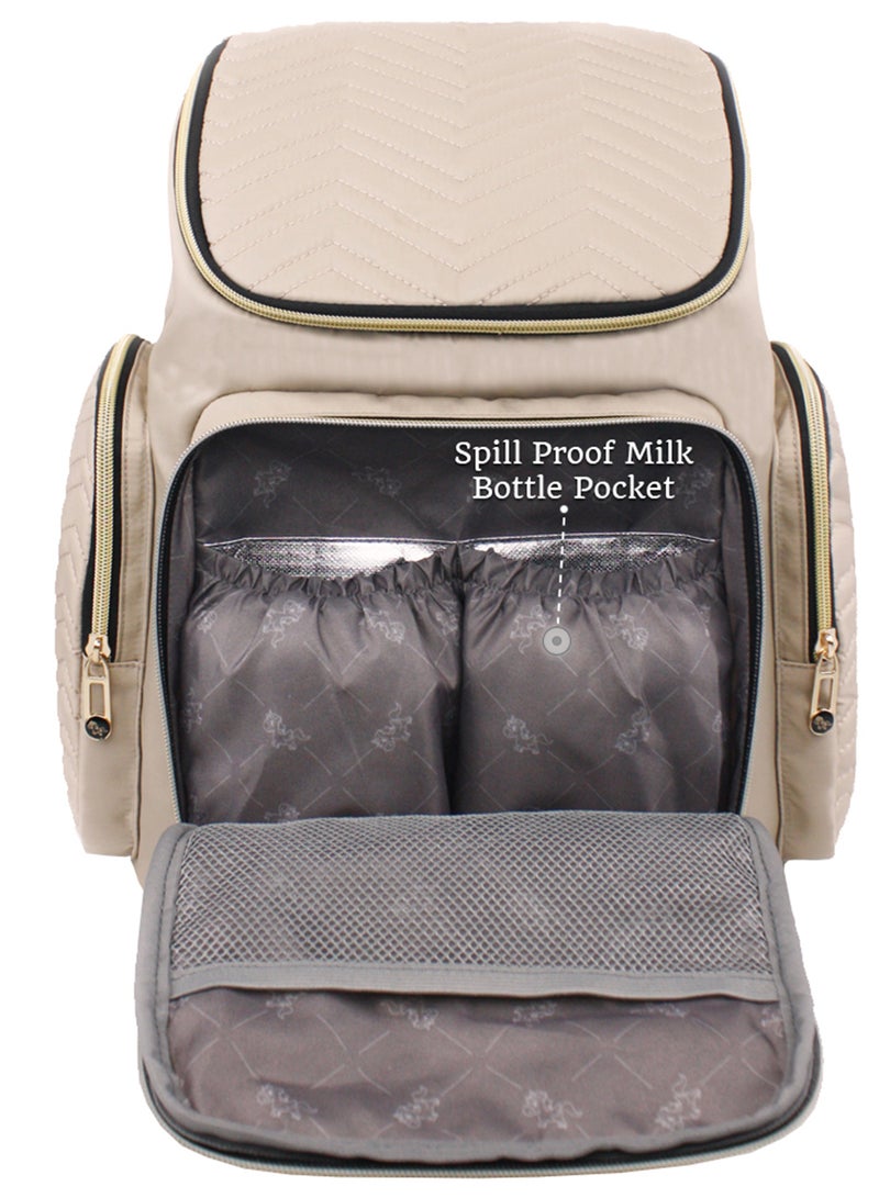 Little Story - Georgia Diaper Bag Wt Changing Pad And Stroller Hooks - Ivory - Image 1