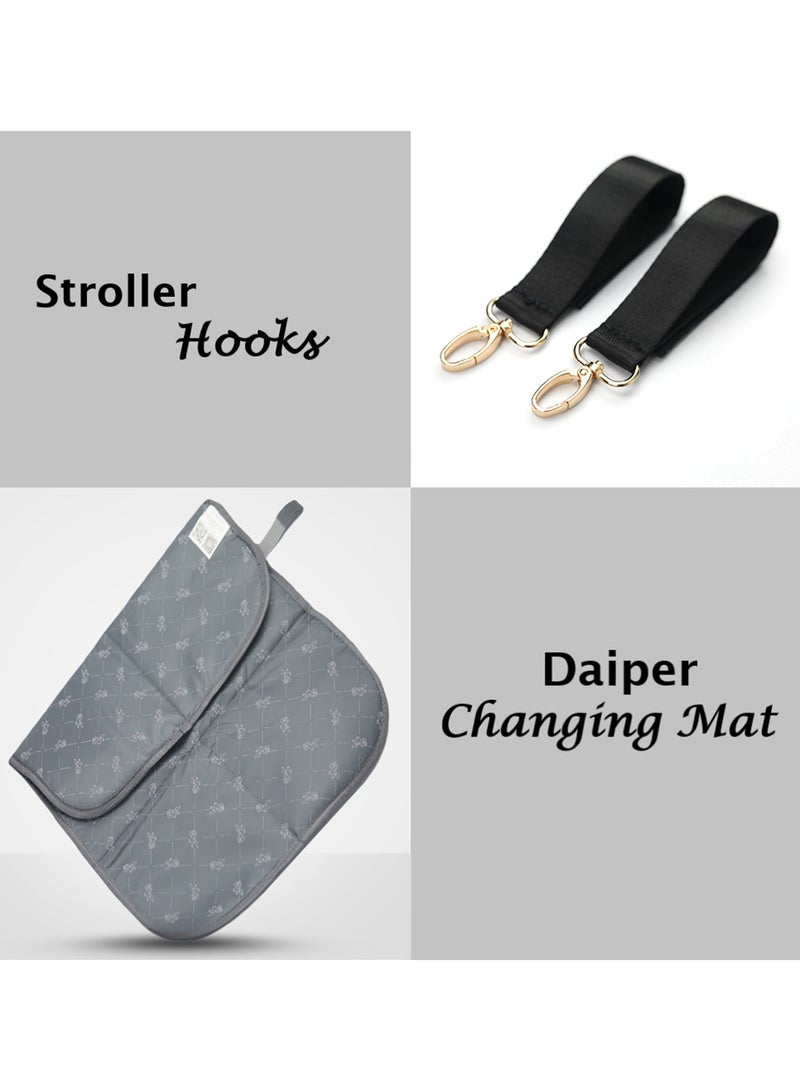 Little Story - Georgia Diaper Bag Wt Changing Pad And Stroller Hooks - Ivory - Image 1