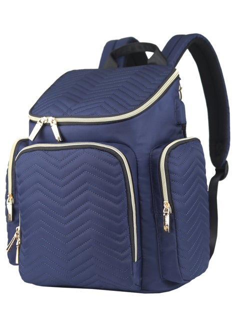 Georgia Diaper Bag Wt Changing Pad And Stroller Hooks - Navy Blue