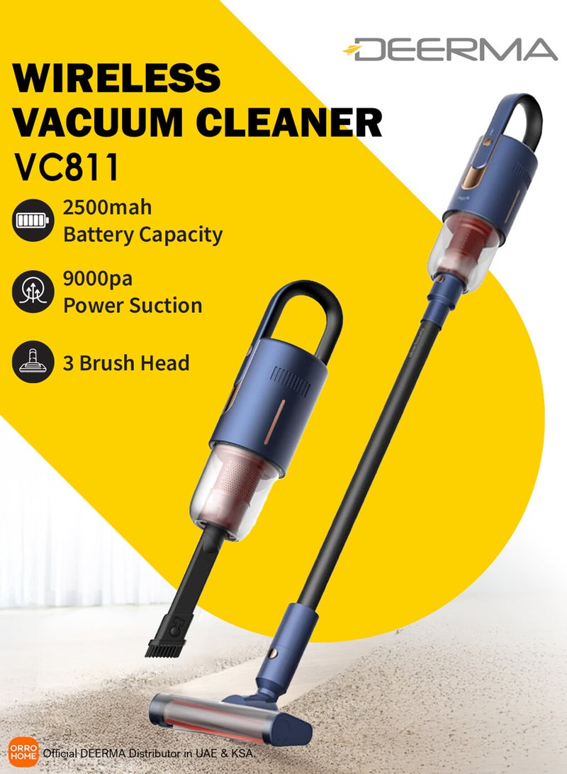 Deerma Ultra Light Handheld Cordless Vacuum Cleaner 0.6 L 160 kW VC811 Blue/Black - Image 1
