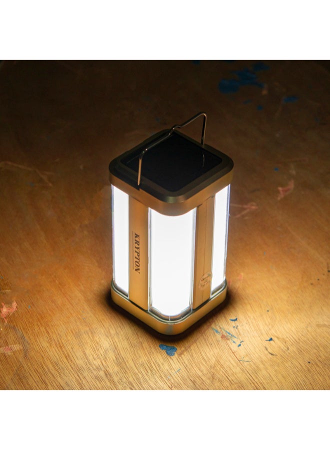 KRYPTON - Attractive Rechargeable Emergency LED Golden & White 10x10x35cm - Image 1