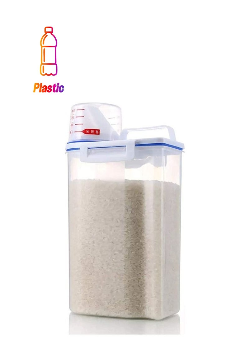 BGM BPA-Free Airtight Food Storage Container Clear/Blue 2kg - Image 1