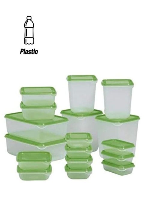 17 Piece Food Containers Set Multicolour 23 x 16 x 8cm