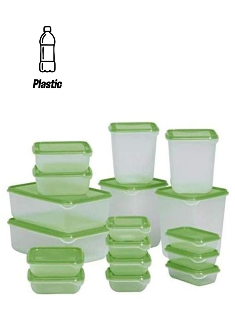 بي جي إم طقم حاويات طعام مكون من 17 قطعة متعدد الألوان 23 x 16 x 8سم