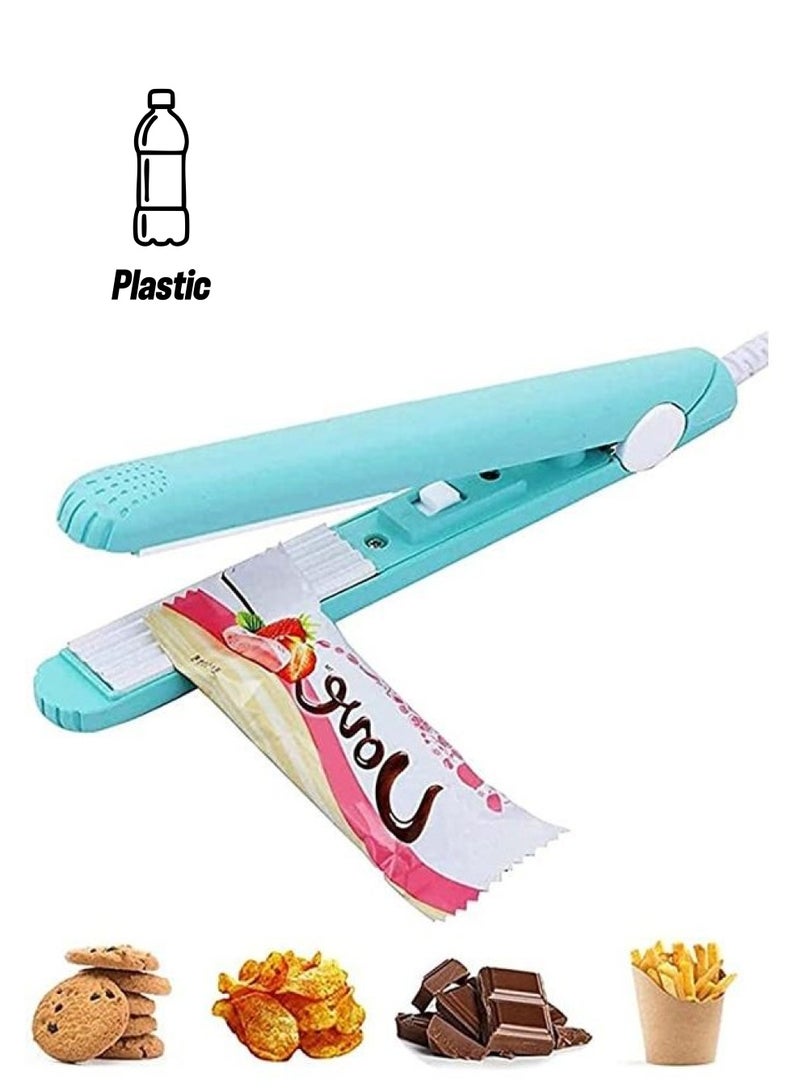 بي جي إم آلة تغليف أكياس الطعام بالحرارة صغيرة بتصميم ختم مموج أزرق 25x0.78بوصة - Image 1