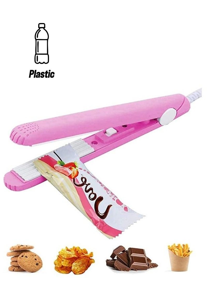 بي جي إم كيس طعام صغير محمول باليد لحبس الحرارة، ورق تسخين معلق بتصميم مموج للتحكم الذكي لتخزين الطعام بشكل محكم مع كابل طاقة بمقاس 43.1 بوصة (لون وردي) متعدد الألوان - Image 1