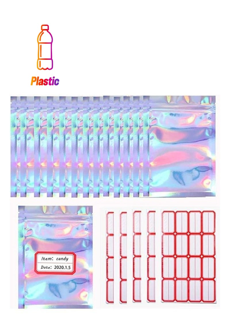 BGM 100-Piece Resealable Smell Proof Bags Silver 10x15cm - Image 1