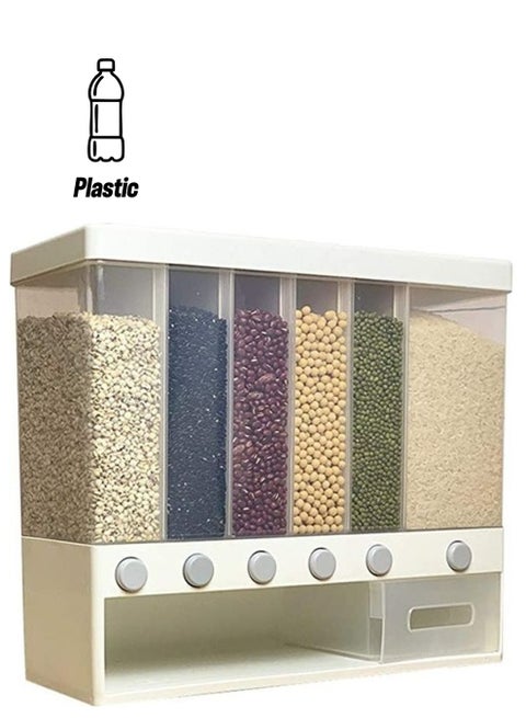 Wall Mounted Cereal Dispenser Clear/White 32.4x38x14.4cm