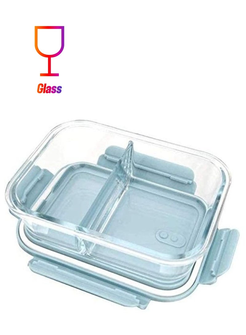 بي جي إم علبة غداء مانعة للتسرب مزودة بغطاء أزرق/شفاف - Image 1