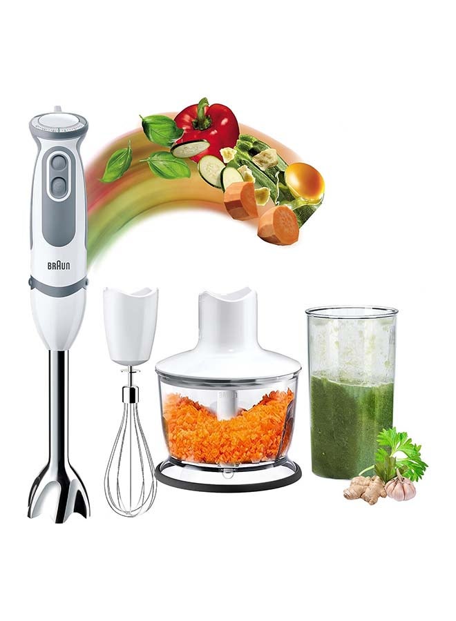 براون خلاط يدوي, مالتي كويك 5, 21 سرعه, مفرمه 0.500  لتر, كوب 0.600  لتر, خافق ستانلس ستيل MQ5235WH أبيض - Image 1