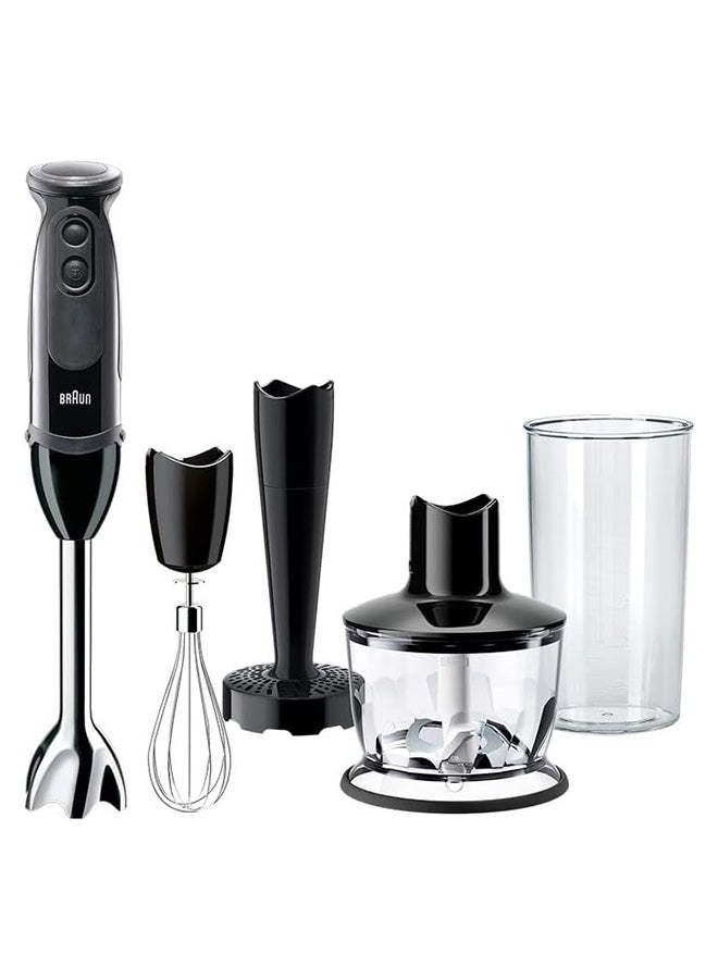 BRAUN Multi Quick 5, 21 Speeds, 0.500L Chopper, 0.600L Beaker, Whisk, Masher, Splash Control, EasyClick System & BPA-Free Beaker MQ5237BK Black - Image 1