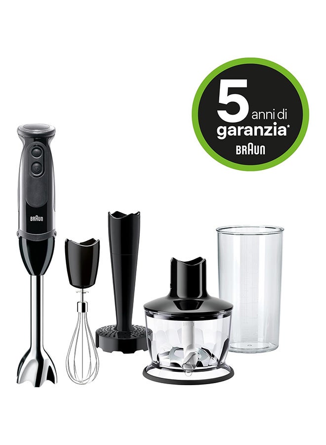 BRAUN Multi Quick 5, 21 Speeds, 0.500L Chopper, 0.600L Beaker, Whisk, Masher, Splash Control, EasyClick System & BPA-Free Beaker MQ5237BK Black - Image 2