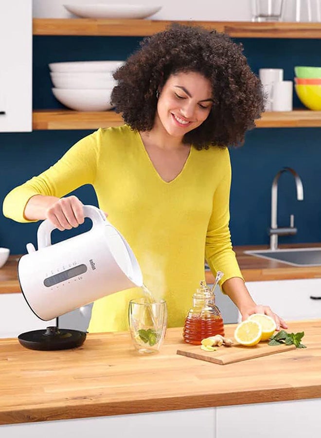 BRAUN Breakfast 1 Water Kettle, 2200W, 1.7L, Washable, Anti Scale Filter, WK1100, White 1.7 L 2200 W WK1100WH White - Image 4